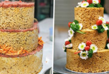 Фото - Пекарня предлагает клиентам несладкие торты, сделанные из лапши