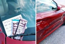 Фото - Автомобилистка утверждает, что незнакомец повредил её машину и откупился шоколадками
