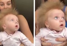 Фото - Новорожденная девочка может похвастаться волосами, торчащими в разные стороны