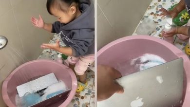 Фото - Дочка решила помочь папе и помыла его ноутбук водой с мылом